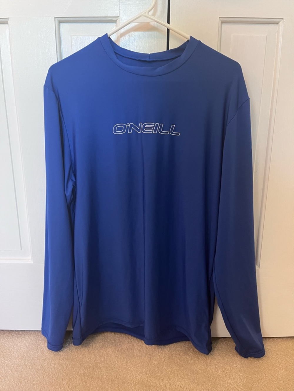 O'Neill Men's Long-Sleeve Crew Rashguard Sun Shirt - Royal Blue with White Logo